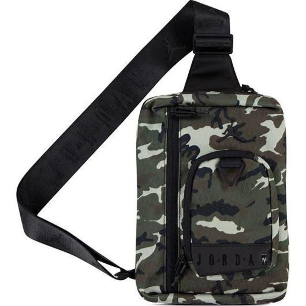 Jordan Jumpman Camo Crossbody Bag Green Camouflage Cordura Sling Messenger Bag